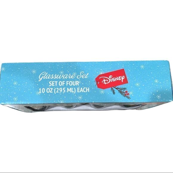 NIB Disney Mickey Mouse Christmas Glass Set of 4 - Picture 3 of 4